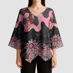 Australia NAIDOC Week 2026 Kimono Sleeve Blouse Aboriginal Contemporary Art