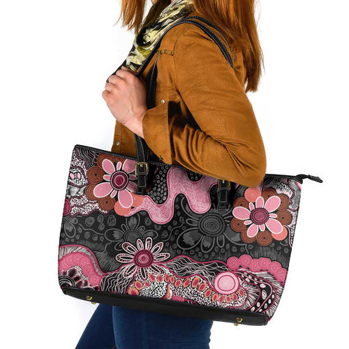 Australia NAIDOC Week 2026 Leather Tote Bag Aboriginal Contemporary Art