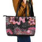 Australia NAIDOC Week 2026 Leather Tote Bag Aboriginal Contemporary Art