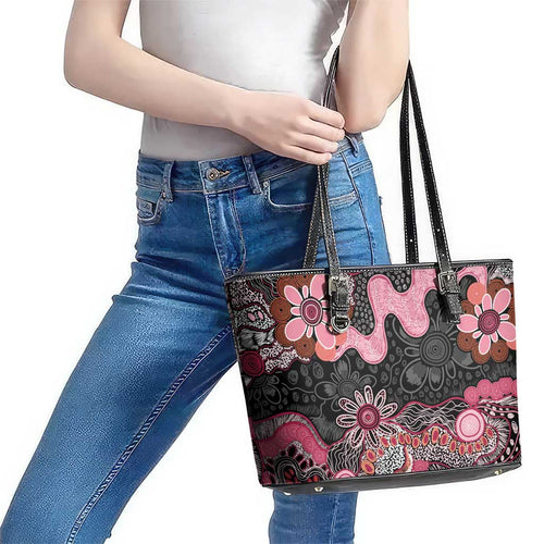 Australia NAIDOC Week 2026 Leather Tote Bag Aboriginal Contemporary Art