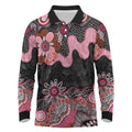 Australia NAIDOC Week 2026 Long Sleeve Polo Shirt Aboriginal Contemporary Art