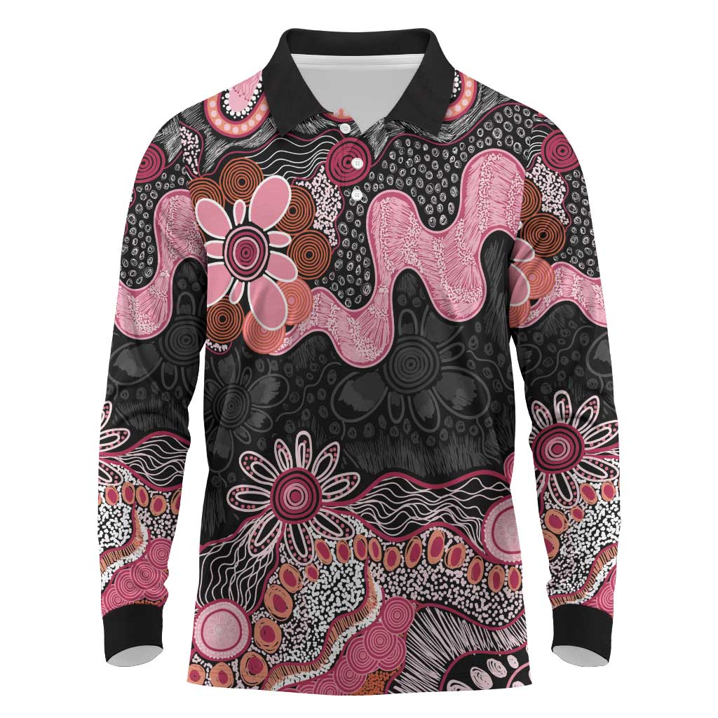 Australia NAIDOC Week 2026 Long Sleeve Polo Shirt Aboriginal Contemporary Art