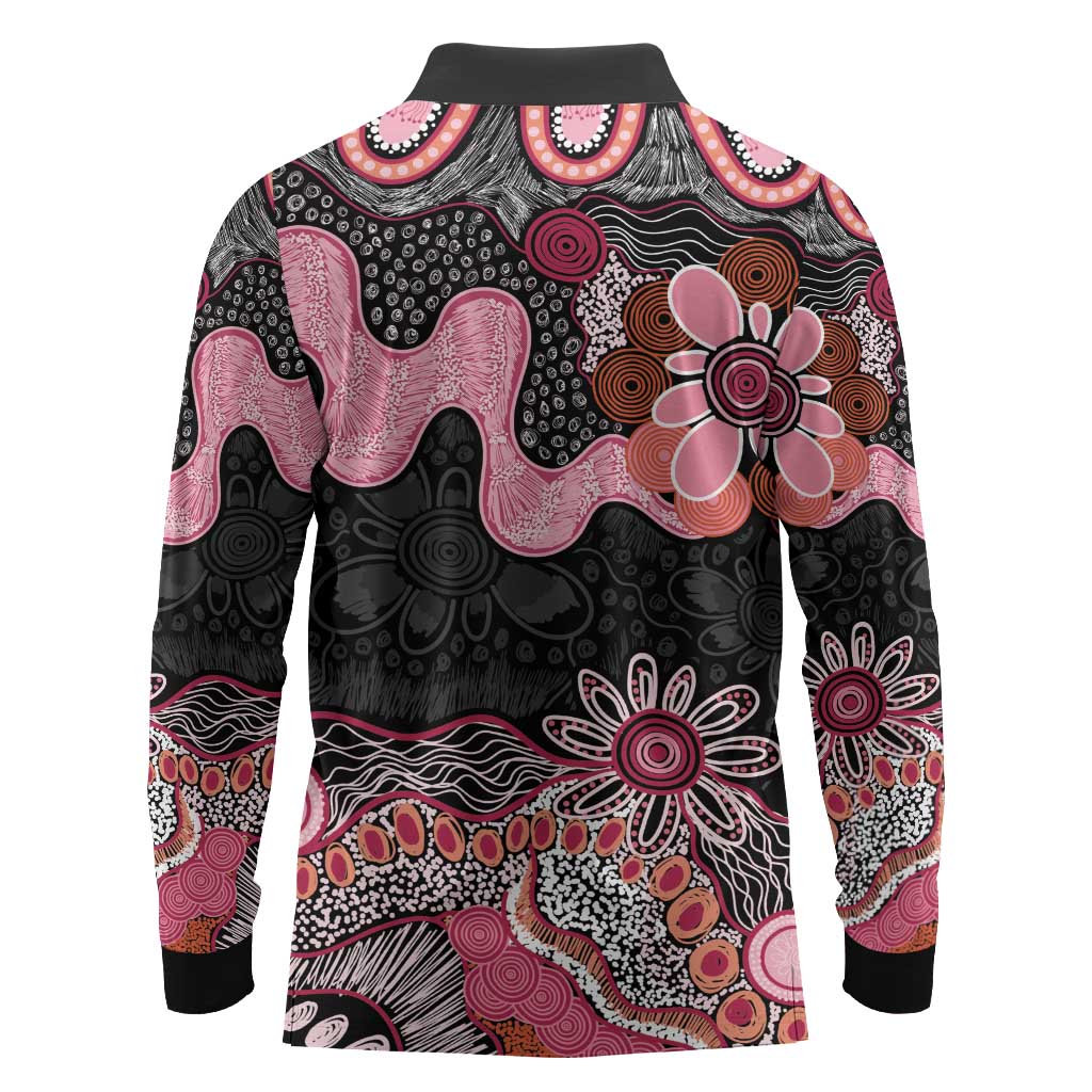 Australia NAIDOC Week 2026 Long Sleeve Polo Shirt Aboriginal Contemporary Art