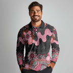 Australia NAIDOC Week 2026 Long Sleeve Polo Shirt Aboriginal Contemporary Art