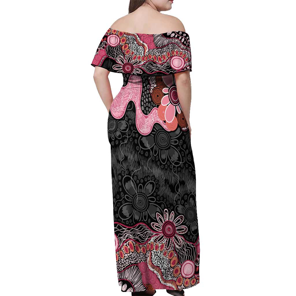 Australia NAIDOC Week 2026 Off Shoulder Maxi Dress Aboriginal Contemporary Art