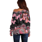 Australia NAIDOC Week 2026 Off Shoulder Sweater Aboriginal Contemporary Art