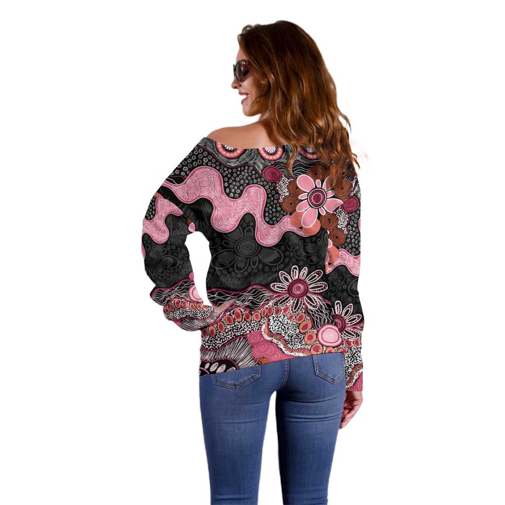 Australia NAIDOC Week 2026 Off Shoulder Sweater Aboriginal Contemporary Art