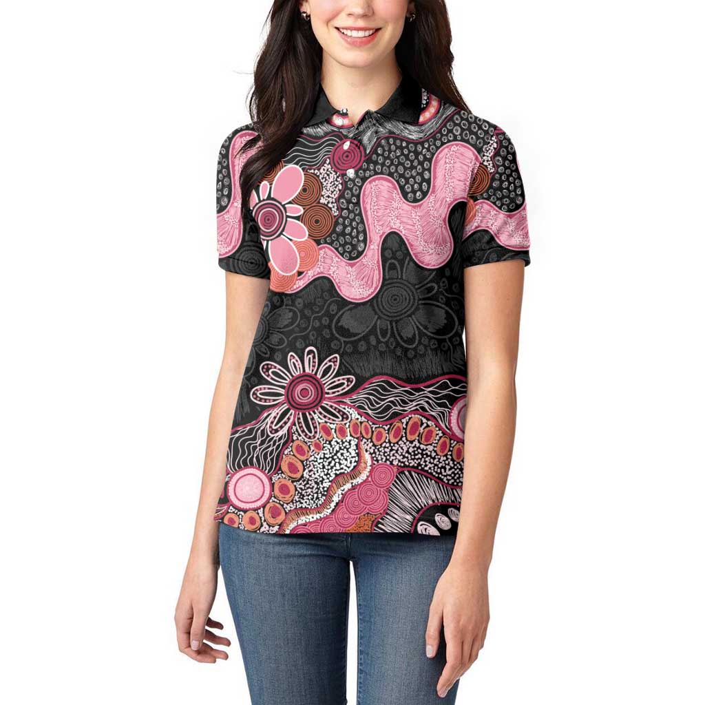 Australia NAIDOC Week 2026 Women Polo Shirt Aboriginal Contemporary Art