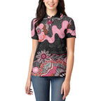 Australia NAIDOC Week 2026 Women Polo Shirt Aboriginal Contemporary Art