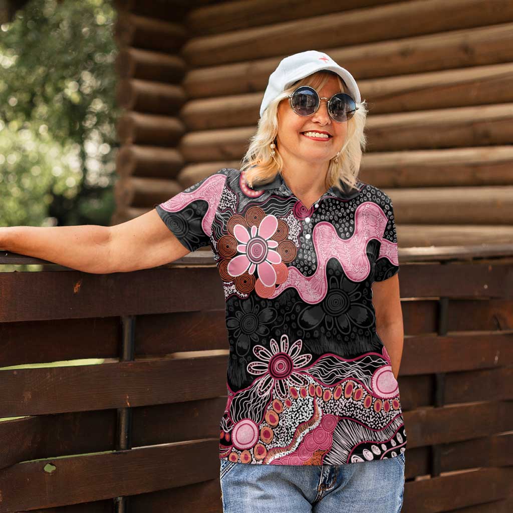 Australia NAIDOC Week 2026 Women Polo Shirt Aboriginal Contemporary Art