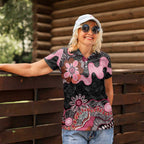 Australia NAIDOC Week 2026 Women Polo Shirt Aboriginal Contemporary Art