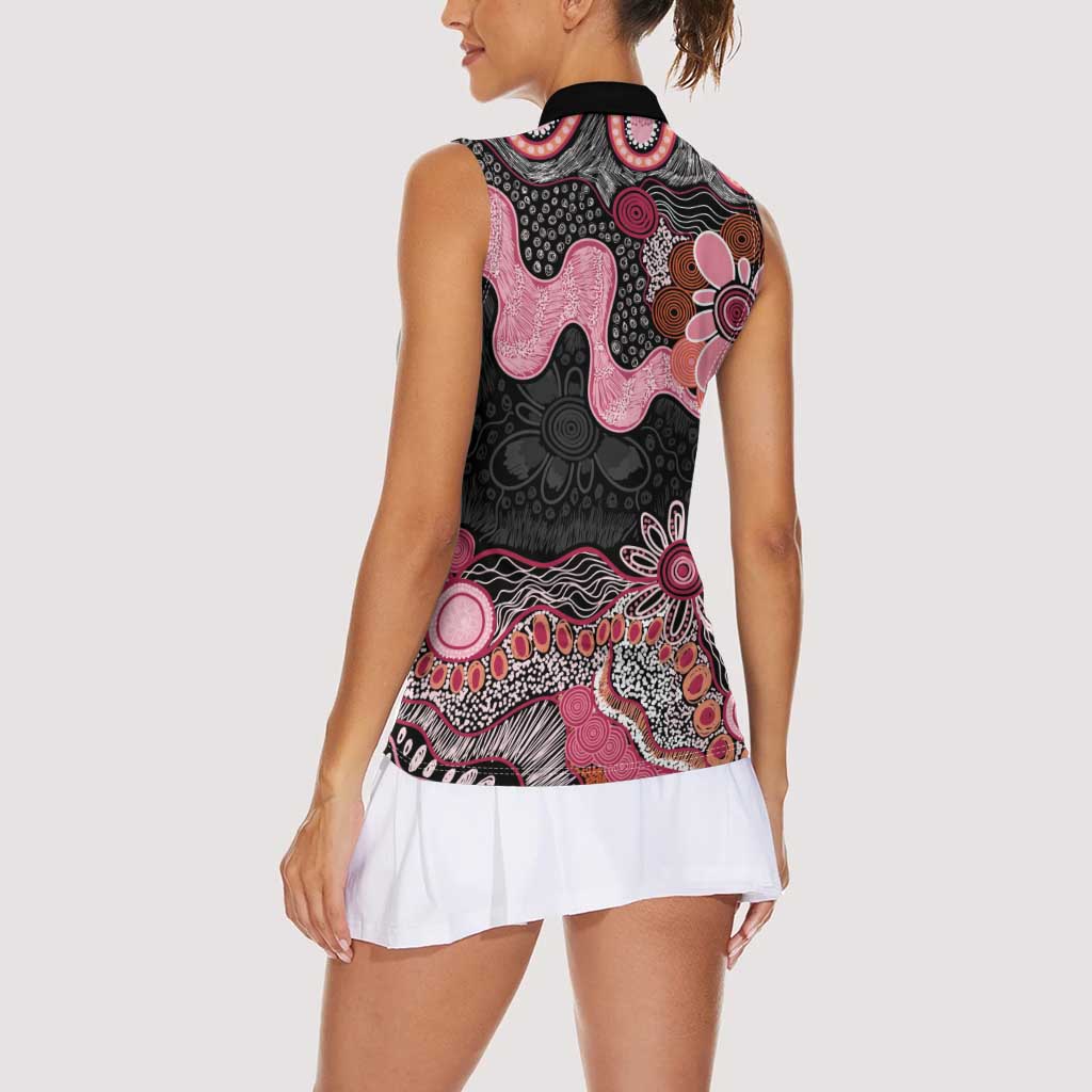 Australia NAIDOC Week 2026 Women Sleeveless Polo Shirt Aboriginal Contemporary Art