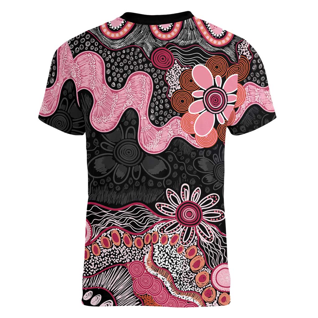 Australia NAIDOC Week 2026 Women V-Neck T-Shirt Aboriginal Contemporary Art
