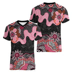 Australia NAIDOC Week 2026 Women V-Neck T-Shirt Aboriginal Contemporary Art