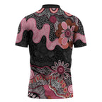 Australia NAIDOC Week 2026 Zipper Polo Shirt Aboriginal Contemporary Art