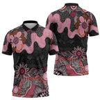 Australia NAIDOC Week 2026 Zipper Polo Shirt Aboriginal Contemporary Art