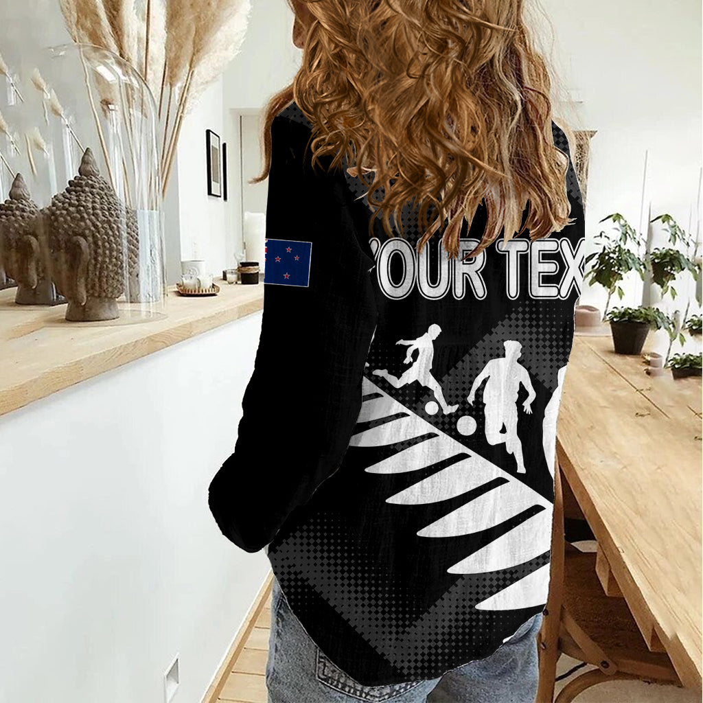 Personalised New Zealand Football Ferns Women Casual Shirt Women World Cup 2023 Sporty Vibes LT7