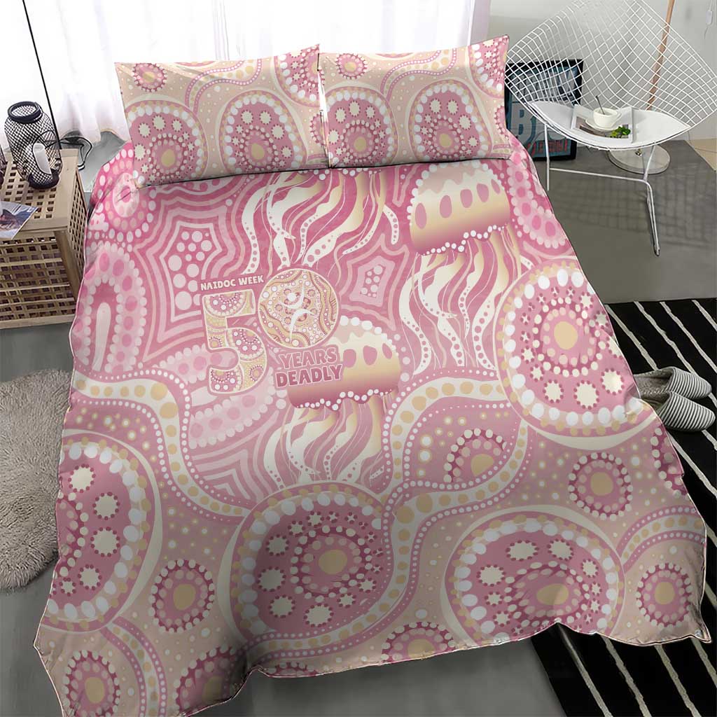 Pastel NAIDOC Week 2026 First Nations Indigenous Bedding Set Jellyfish