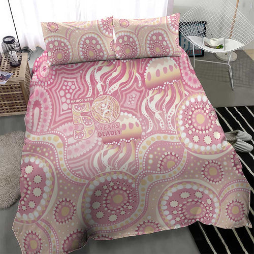 Pastel NAIDOC Week 2026 First Nations Indigenous Bedding Set Jellyfish