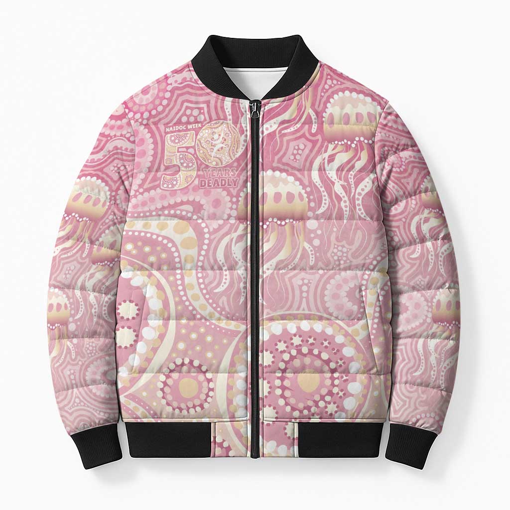 Pastel NAIDOC Week 2026 First Nations Indigenous Bomber Puffer Jacket Jellyfish