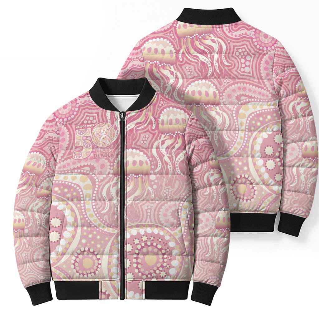 Pastel NAIDOC Week 2026 First Nations Indigenous Bomber Puffer Jacket Jellyfish