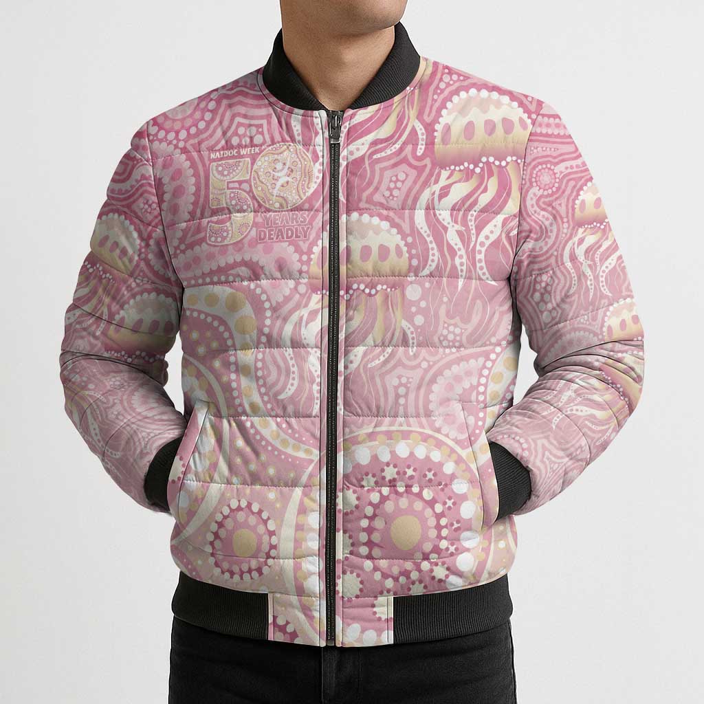 Pastel NAIDOC Week 2026 First Nations Indigenous Bomber Puffer Jacket Jellyfish