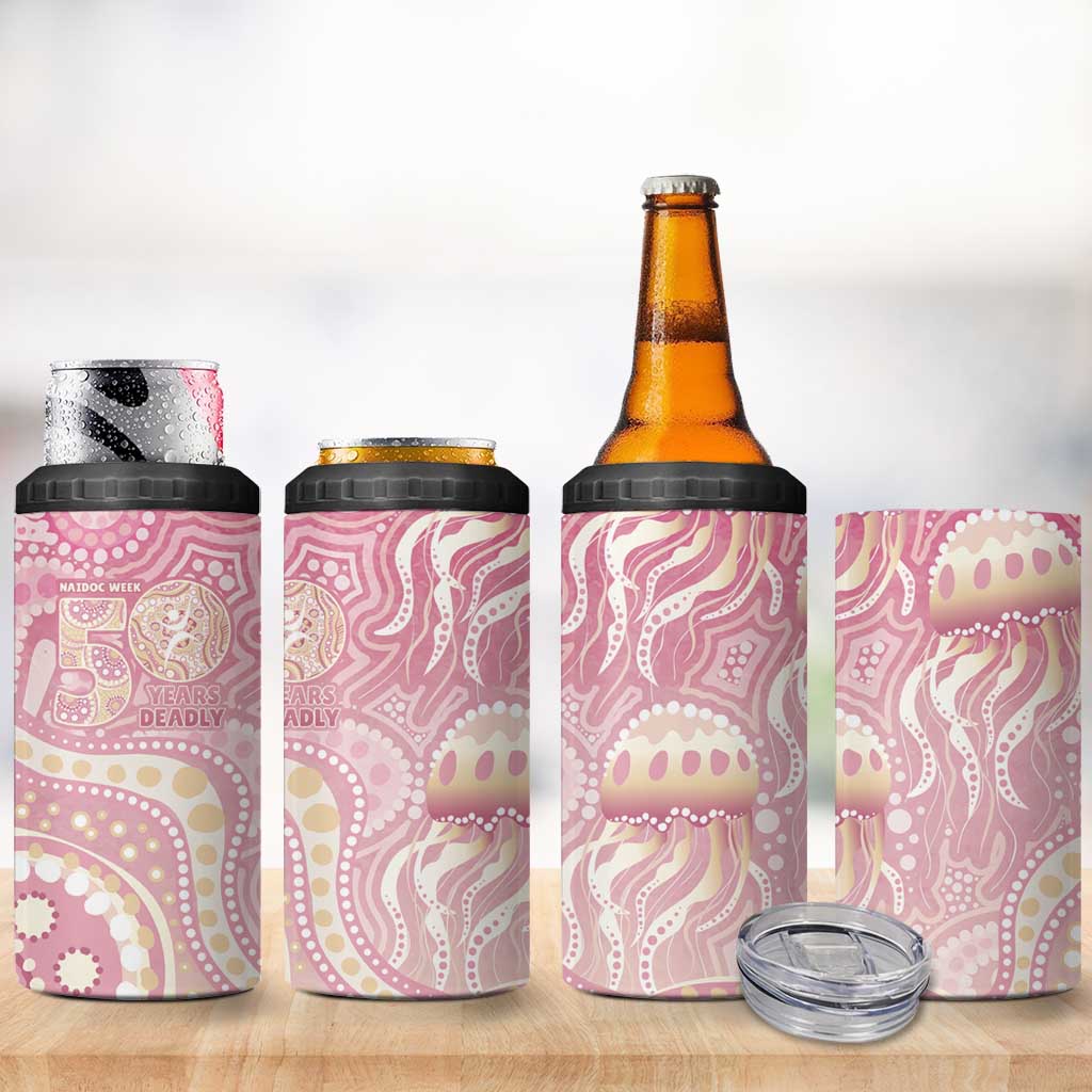 Pastel NAIDOC Week 2026 First Nations Indigenous 4 in 1 Can Cooler Tumbler Jellyfish