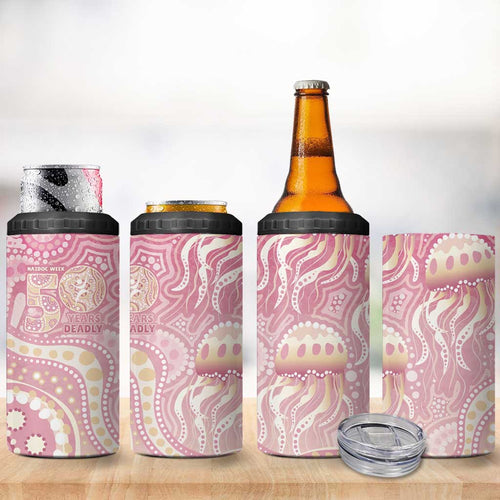 Pastel NAIDOC Week 2026 First Nations Indigenous 4 in 1 Can Cooler Tumbler Jellyfish