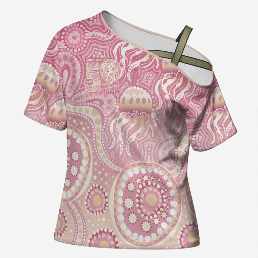 Pastel NAIDOC Week 2026 First Nations Indigenous Cross Shoulder Shirt Jellyfish