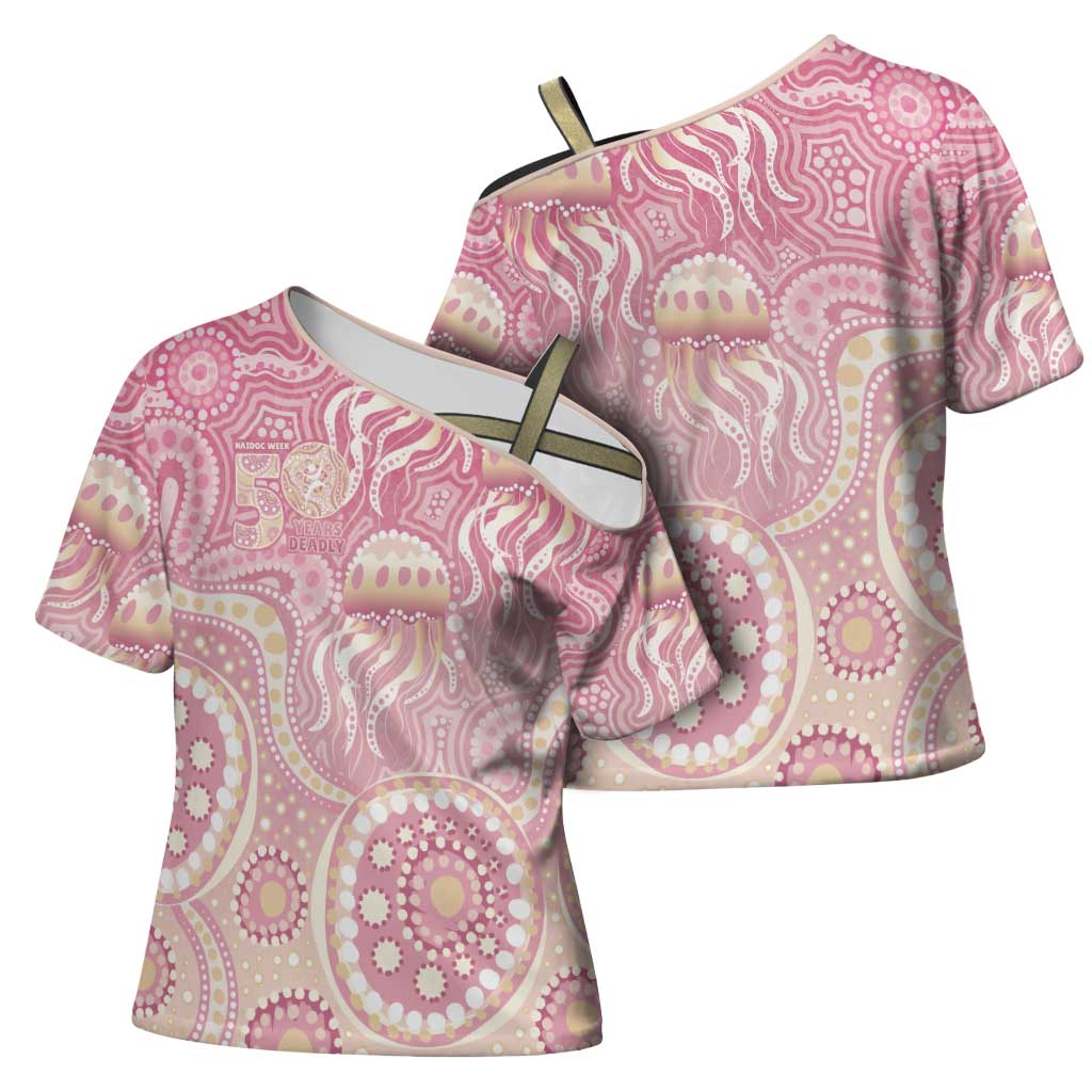 Pastel NAIDOC Week 2026 First Nations Indigenous Cross Shoulder Shirt Jellyfish