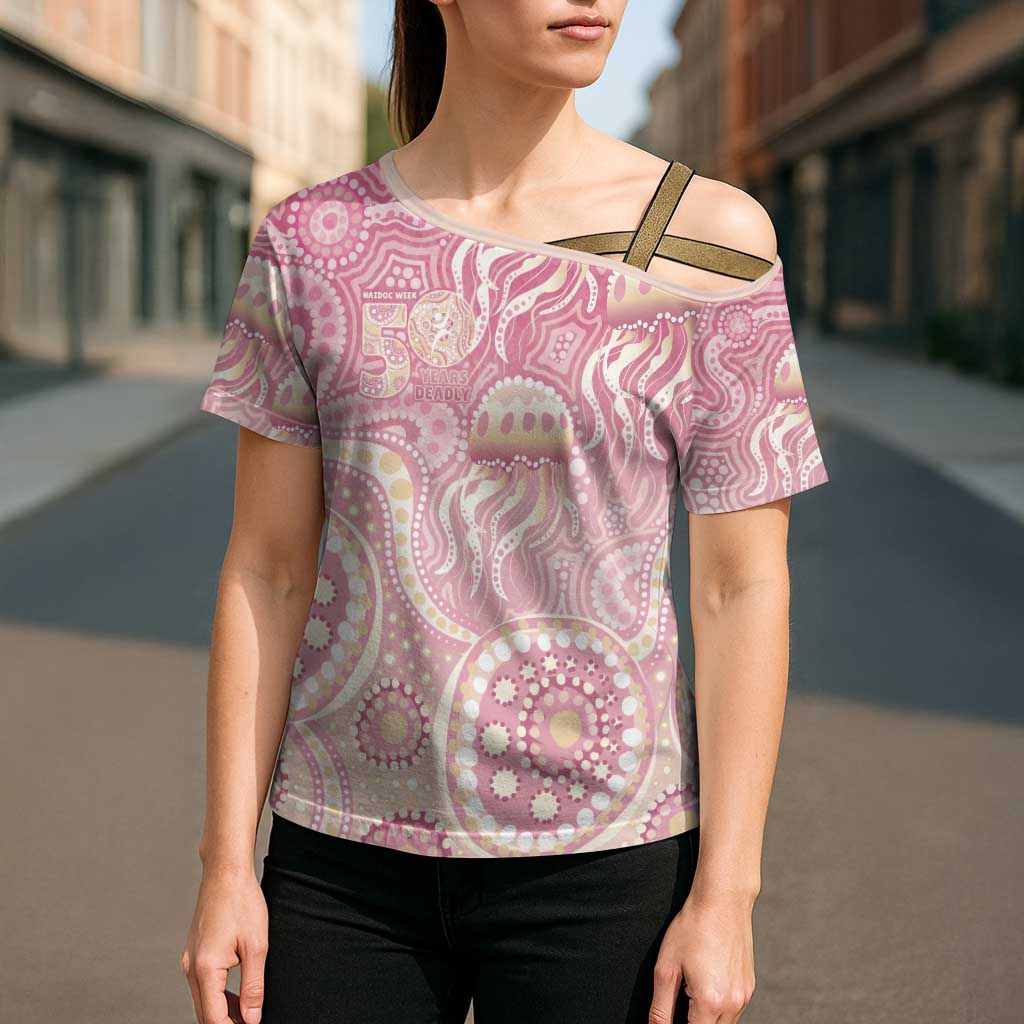 Pastel NAIDOC Week 2026 First Nations Indigenous Cross Shoulder Shirt Jellyfish