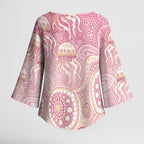 Pastel NAIDOC Week 2026 First Nations Indigenous Kimono Sleeve Blouse Jellyfish