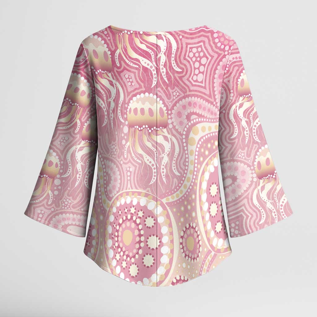 Pastel NAIDOC Week 2026 First Nations Indigenous Kimono Sleeve Blouse Jellyfish