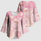Pastel NAIDOC Week 2026 First Nations Indigenous Kimono Sleeve Blouse Jellyfish