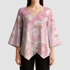 Pastel NAIDOC Week 2026 First Nations Indigenous Kimono Sleeve Blouse Jellyfish