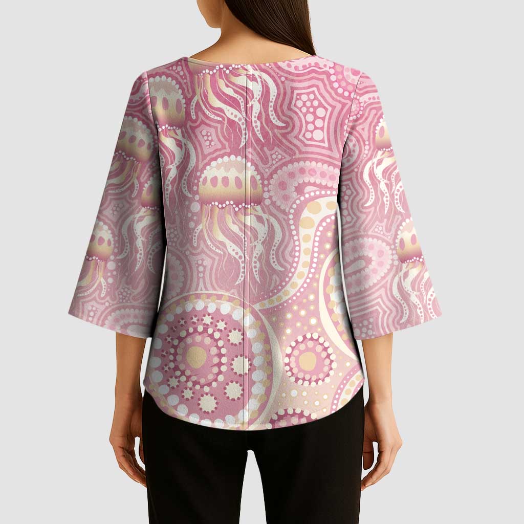 Pastel NAIDOC Week 2026 First Nations Indigenous Kimono Sleeve Blouse Jellyfish