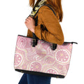 Pastel NAIDOC Week 2026 First Nations Indigenous Leather Tote Bag Jellyfish