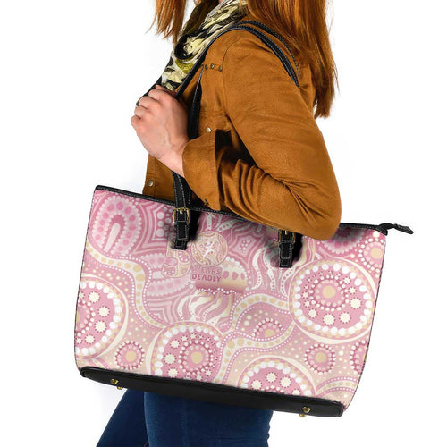 Pastel NAIDOC Week 2026 First Nations Indigenous Leather Tote Bag Jellyfish