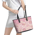 Pastel NAIDOC Week 2026 First Nations Indigenous Leather Tote Bag Jellyfish