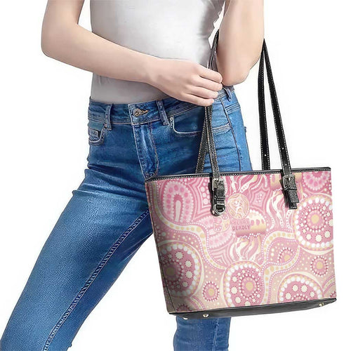 Pastel NAIDOC Week 2026 First Nations Indigenous Leather Tote Bag Jellyfish