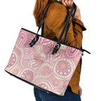Pastel NAIDOC Week 2026 First Nations Indigenous Leather Tote Bag Jellyfish