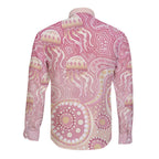Pastel NAIDOC Week 2026 First Nations Indigenous Long Sleeve Button Shirt Jellyfish