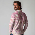 Pastel NAIDOC Week 2026 First Nations Indigenous Long Sleeve Polo Shirt Jellyfish