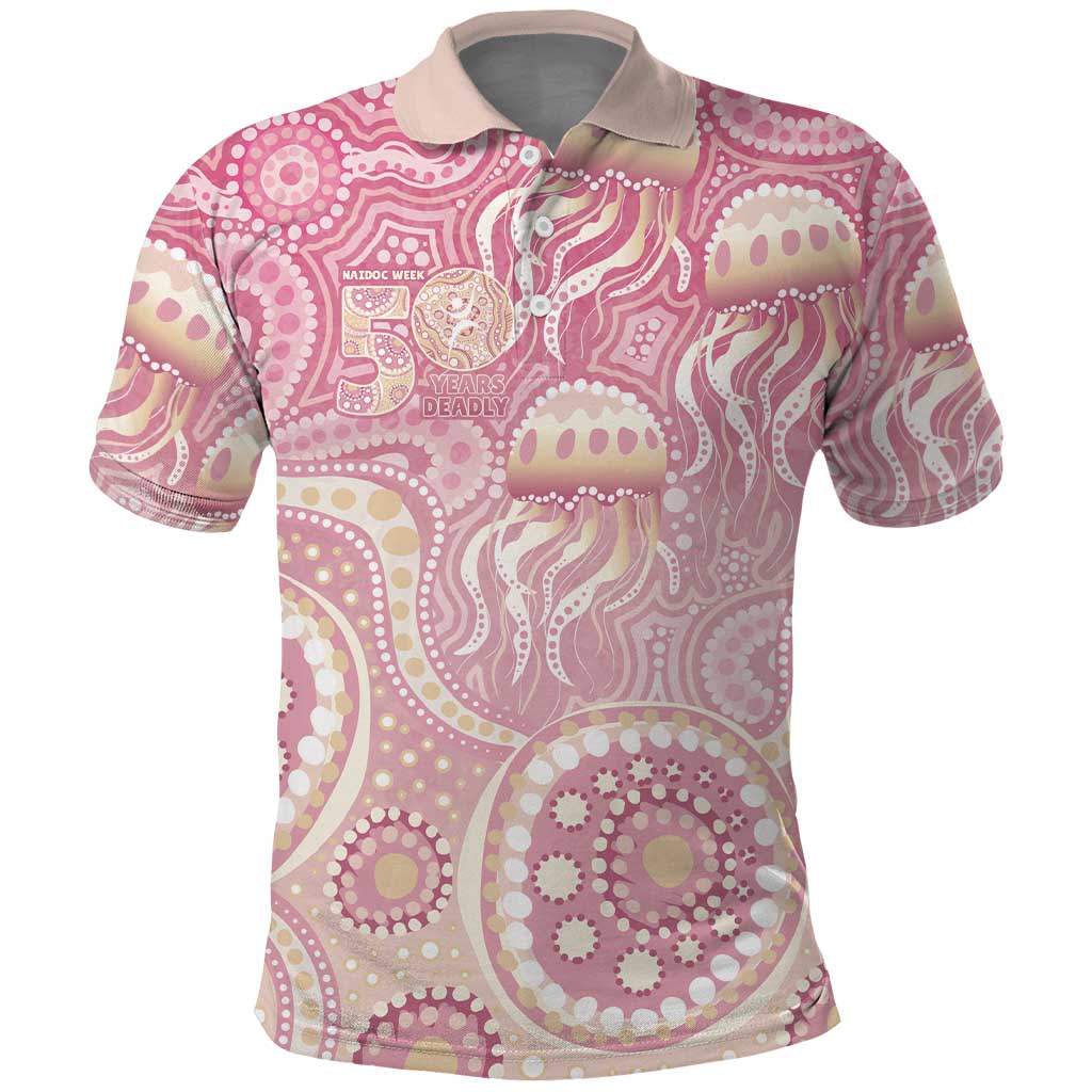 Pastel NAIDOC Week 2026 First Nations Indigenous Polo Shirt Jellyfish