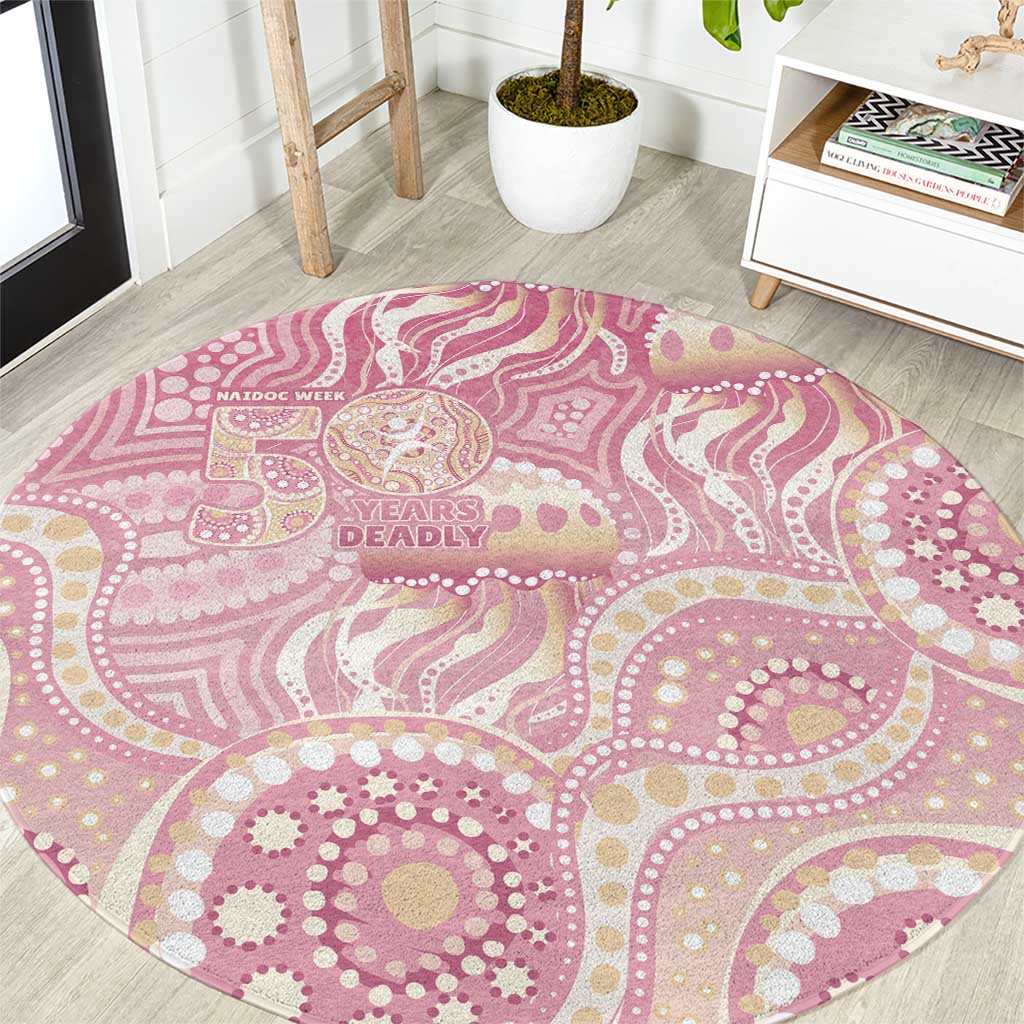 Pastel NAIDOC Week 2026 First Nations Indigenous Round Carpet Jellyfish