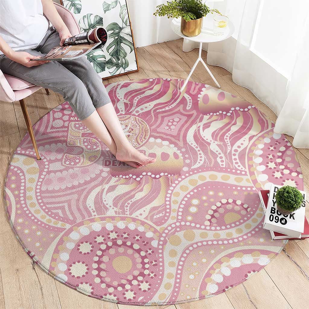 Pastel NAIDOC Week 2026 First Nations Indigenous Round Carpet Jellyfish