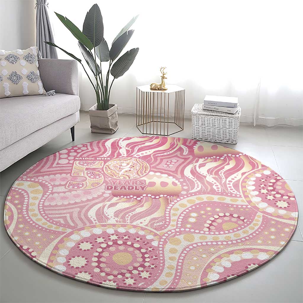 Pastel NAIDOC Week 2026 First Nations Indigenous Round Carpet Jellyfish