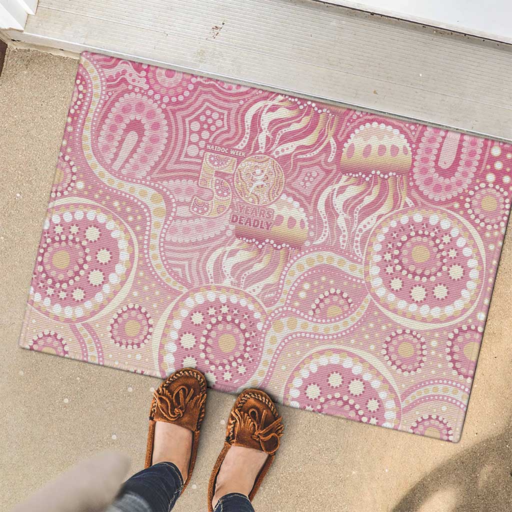 Pastel NAIDOC Week 2026 First Nations Indigenous Rubber Doormat Jellyfish