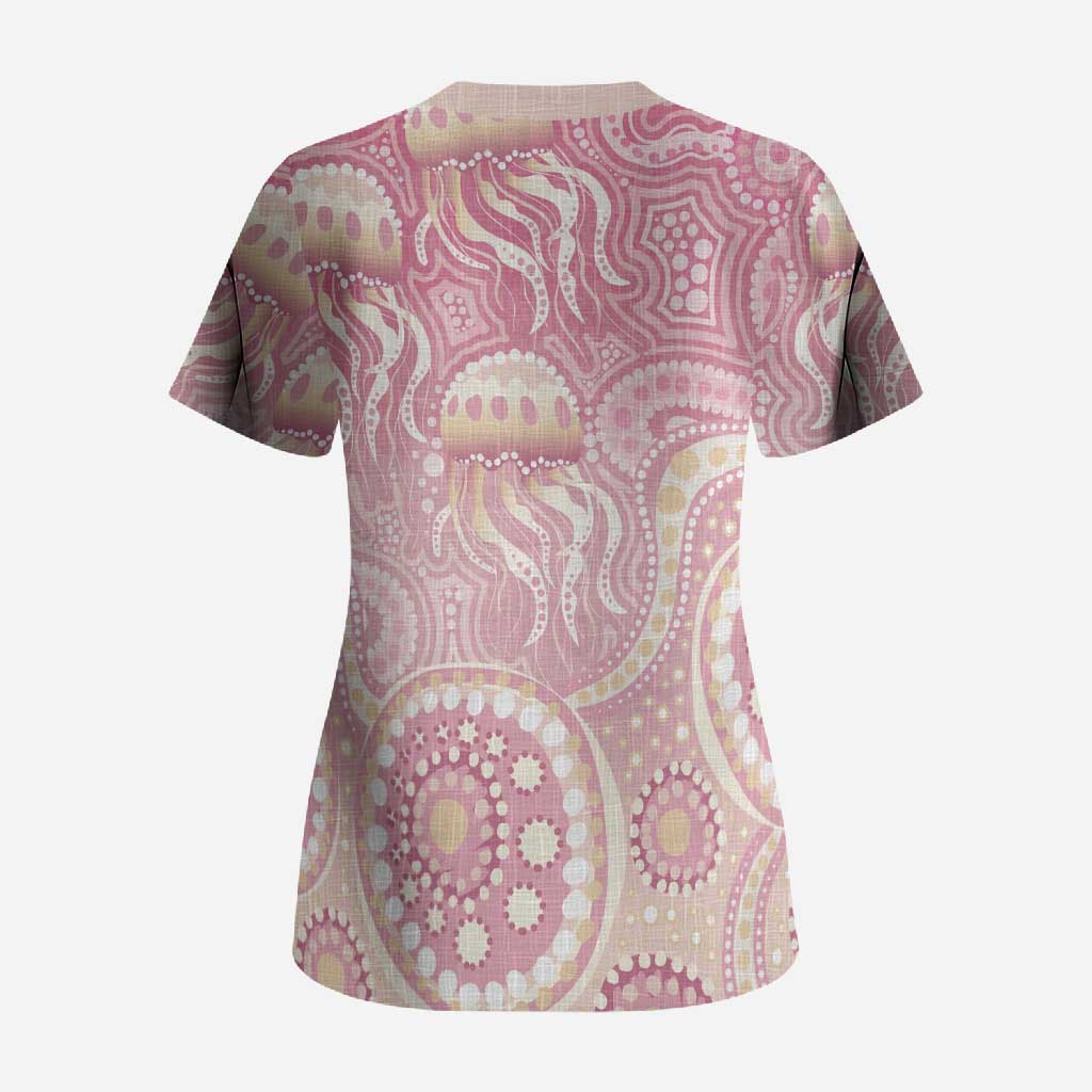 Pastel NAIDOC Week 2026 First Nations Indigenous Scrub Top Jellyfish