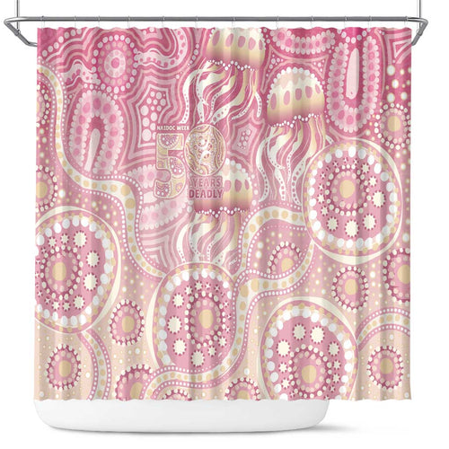 Pastel NAIDOC Week 2026 First Nations Indigenous Shower Curtain Jellyfish